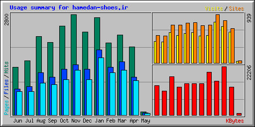 Usage summary for hamedan-shoes.ir